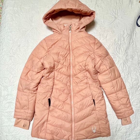 Spyder Timeless Hoodie Puffer Jacket Size 7 - Picture 2 of 7
